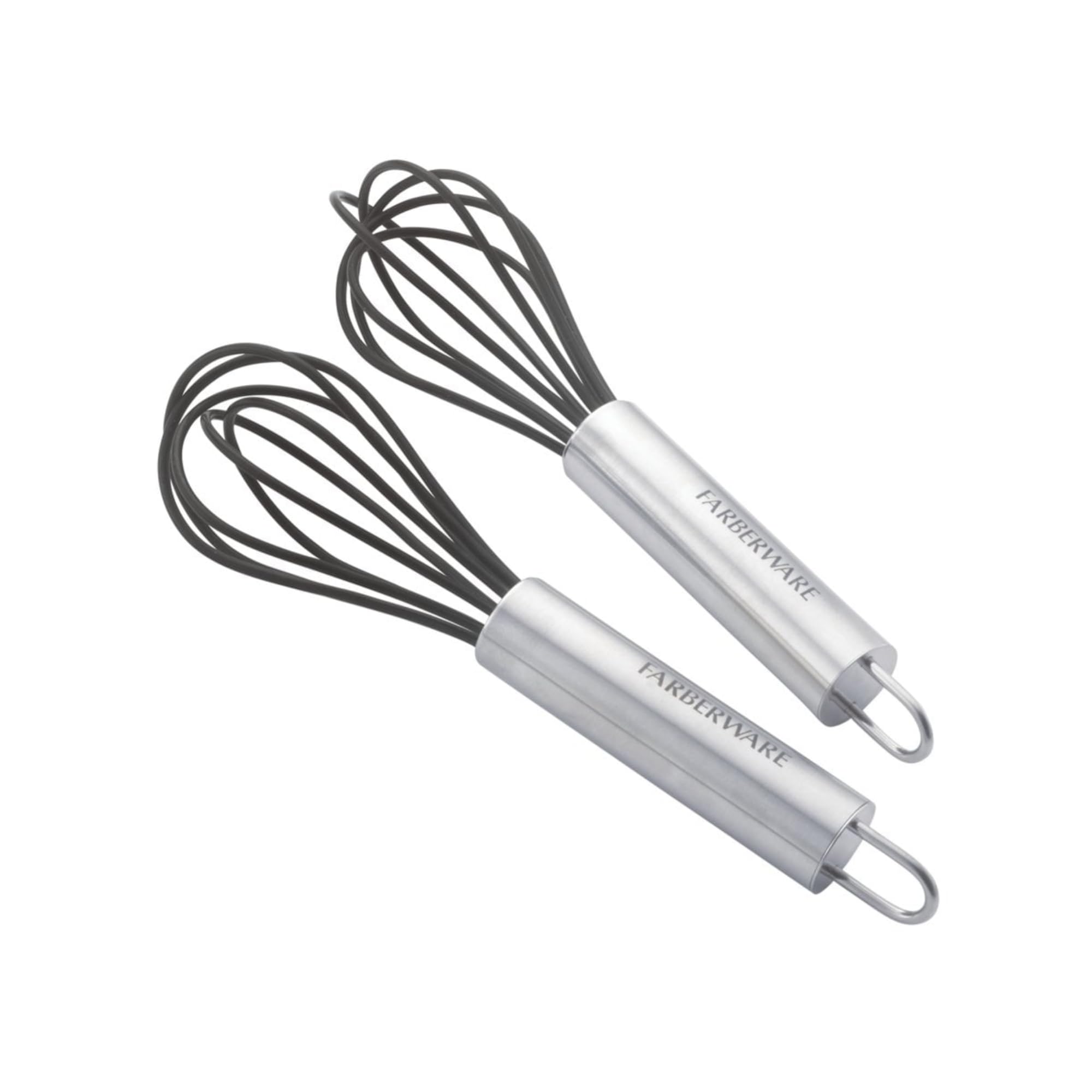Professional Silicone Mini Whisks (Set of 2), Black
