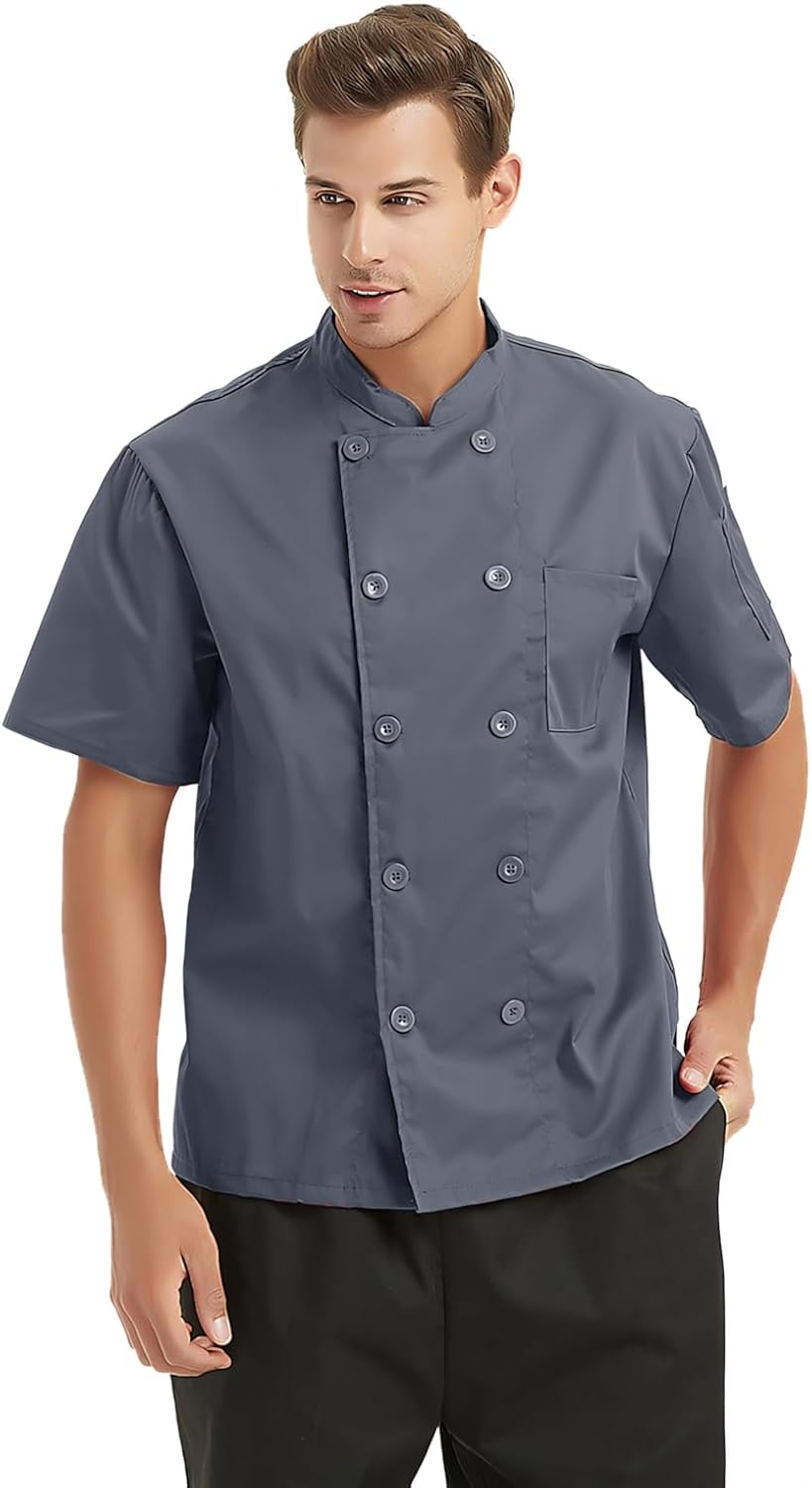 TopTie Unisex Short Sleeve Chef Coat Jacket - Image 2
