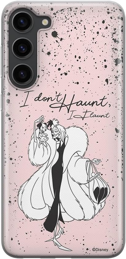 ERT GROUP Mobile Phone case for Samsung S23 Plus Original and Officially Licensed Disney Pattern Cruella & Puppy 001 optimally adapted to The Shape of The Mobile Phone, Partially Transparent