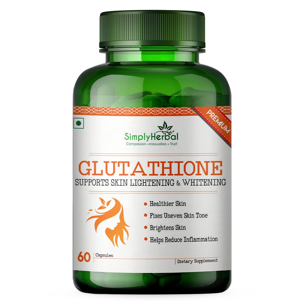 Buy Simply al L Glutathione 1000mg Veg s With C & E for Skin Glowing
