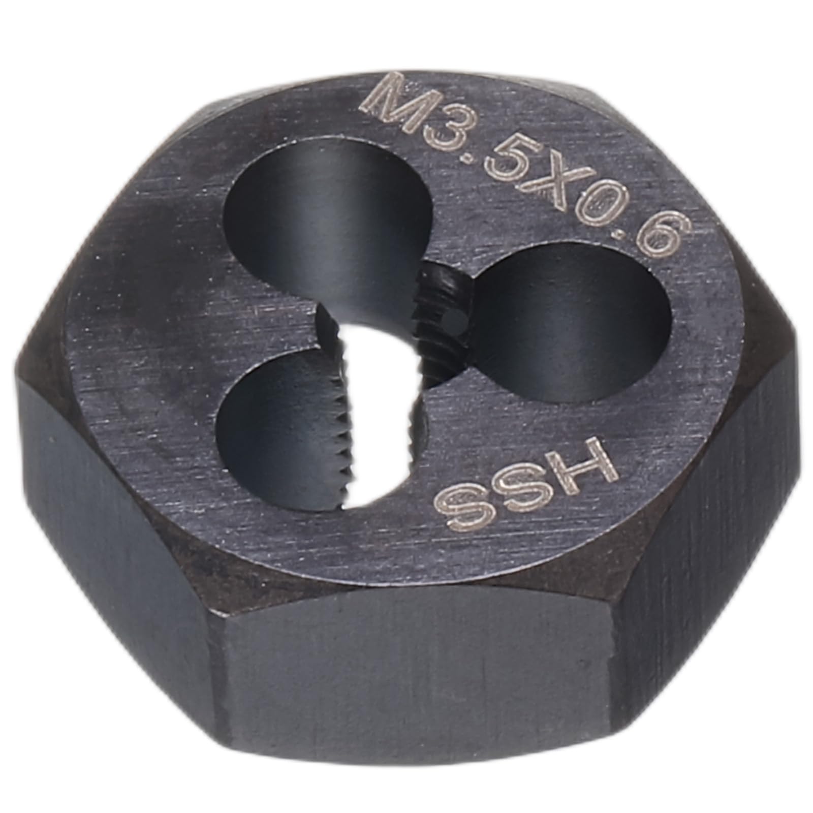 sourcing map Hex Threading Die M3.5 x 0.6 Metric Thread Right Hand High Speed Steel Rethreading Fixed Die Screw Cutting Tapping Repair Tool