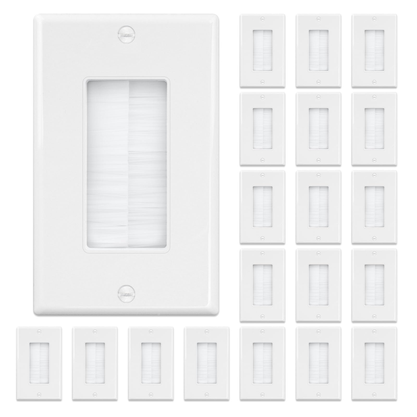iwillink Brush Wall Plates - 10 Pack, Cable Pass Through -12