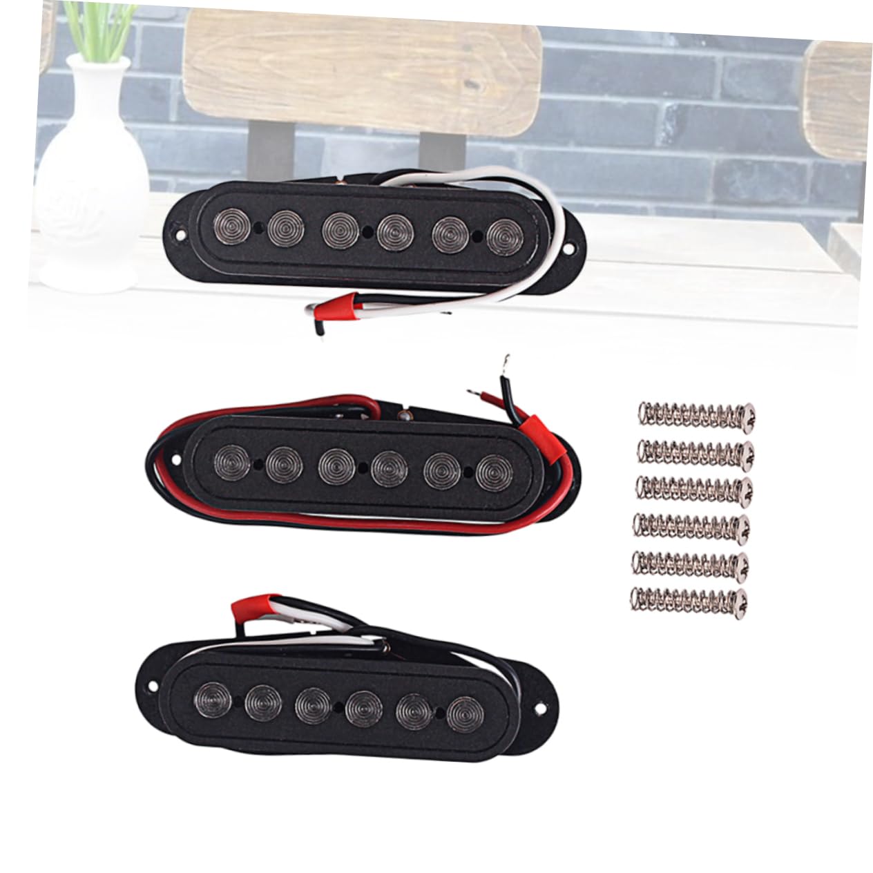 Set di Pickup Single Coil Gmb111 Nero 7mm per Chitarra Elettrica | Fibra Vulcanizzata, Wax Potted, Soppressione Microfonia, Design, Lavorazione Accurata