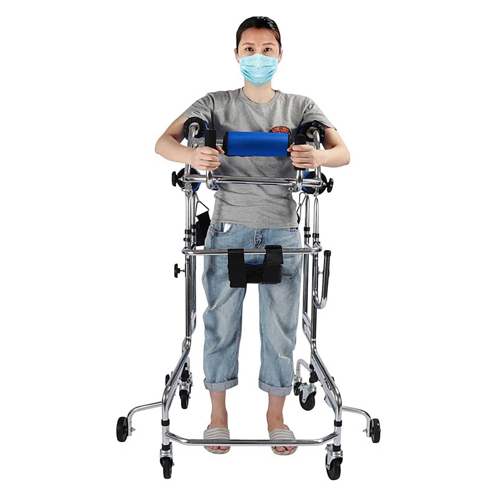 Andador para Ancianos con Freno, Bipedestador de Rehabilitación con 8 Ruedas, Ayuda A La Movilidad para Caminar, Rollator Médico para Ancianos, Discapacitados
