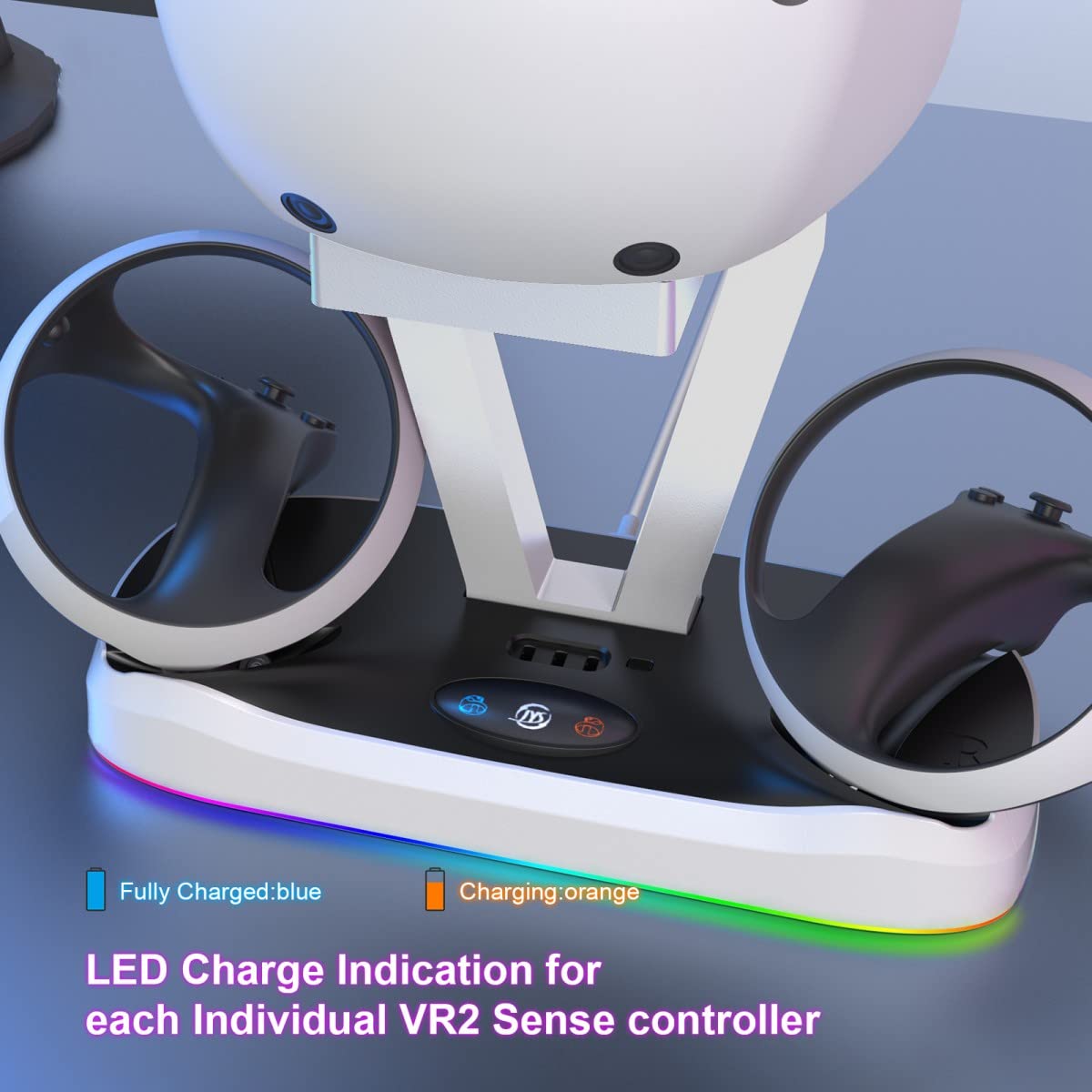 EMEBAY Soporte y estación de carga con luces RGB para PS VR2, carga magnética, compatible con PlayStation PS VR2 JYS-P5155