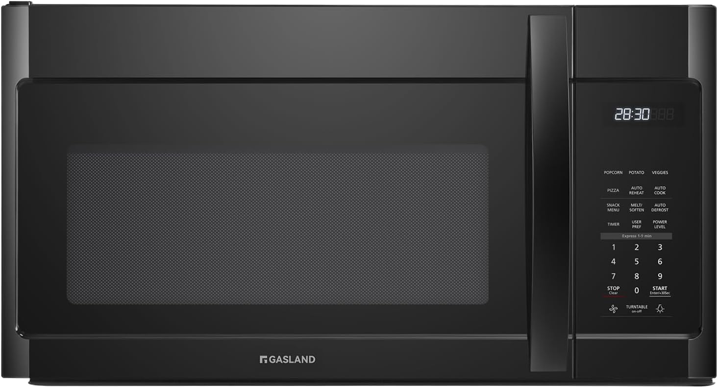 - GASLAND Over the Stove Microwave 30 Inch, 1.9 Cu.ft. Over the Range Microwave with 11 Power Levels, One Touch Cooking, 400 CFM,1000W, LED, Turntable, Sensor Cook, Over Stove Microwave Oven, Black