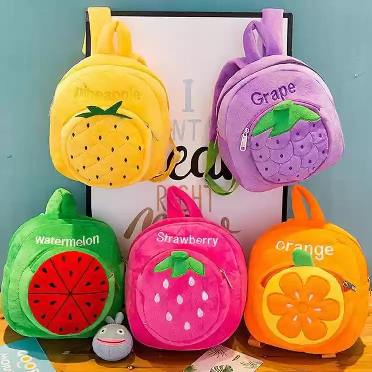 blue tree Cute Kids Backpack Toddler Bag Plush Animal Cartoon Mini Travel Bag for Baby Girl Boy 1-5 Years (small, Grapes, Grapes) 2