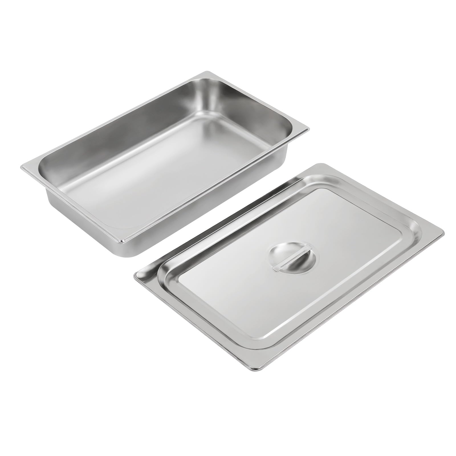 Contenitore termico in acciaio inox, 4 pezzi, con coperchio, per buffet catering, rettangolare, chafing dish, cibo, torte, casseruole