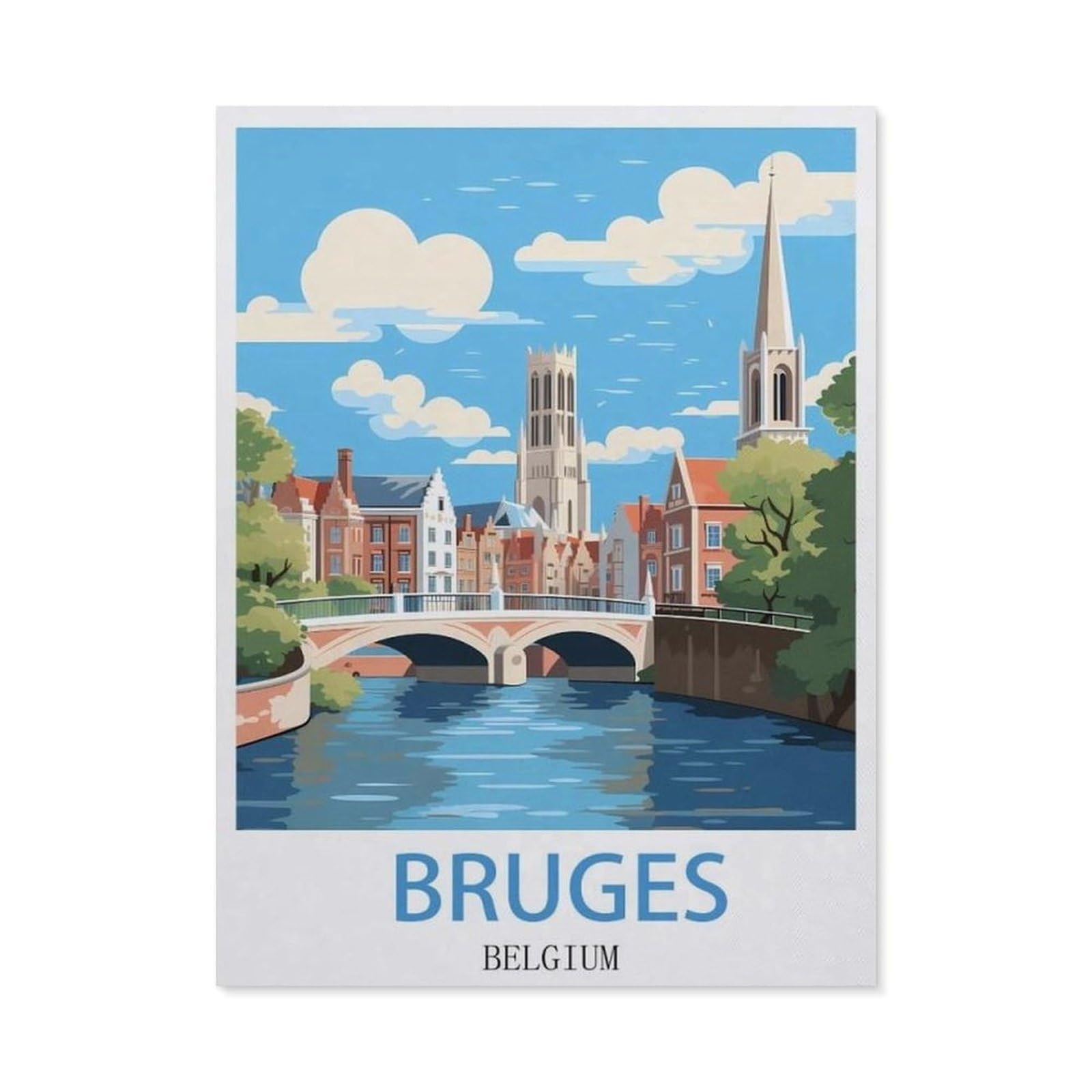 Metal Sign Tin Sign，Bruges Belgium(30x40cm）