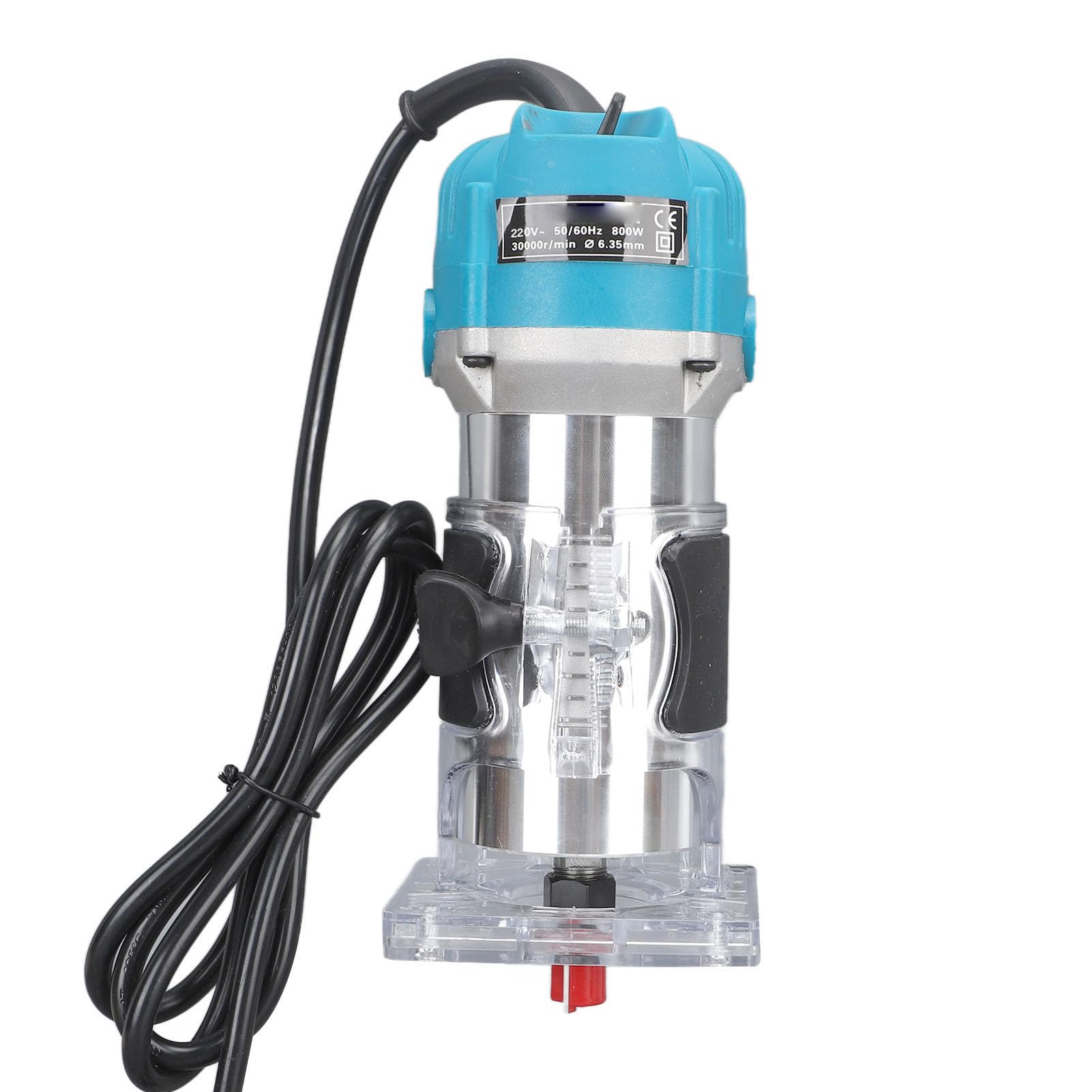 Fresadora eléctrica compacta de 800 W, motor de 6,5 amperios para carpintería precisa, amplia gama de accesorios, fresadora de madera con riel guía lineal (enchufe de la UE)