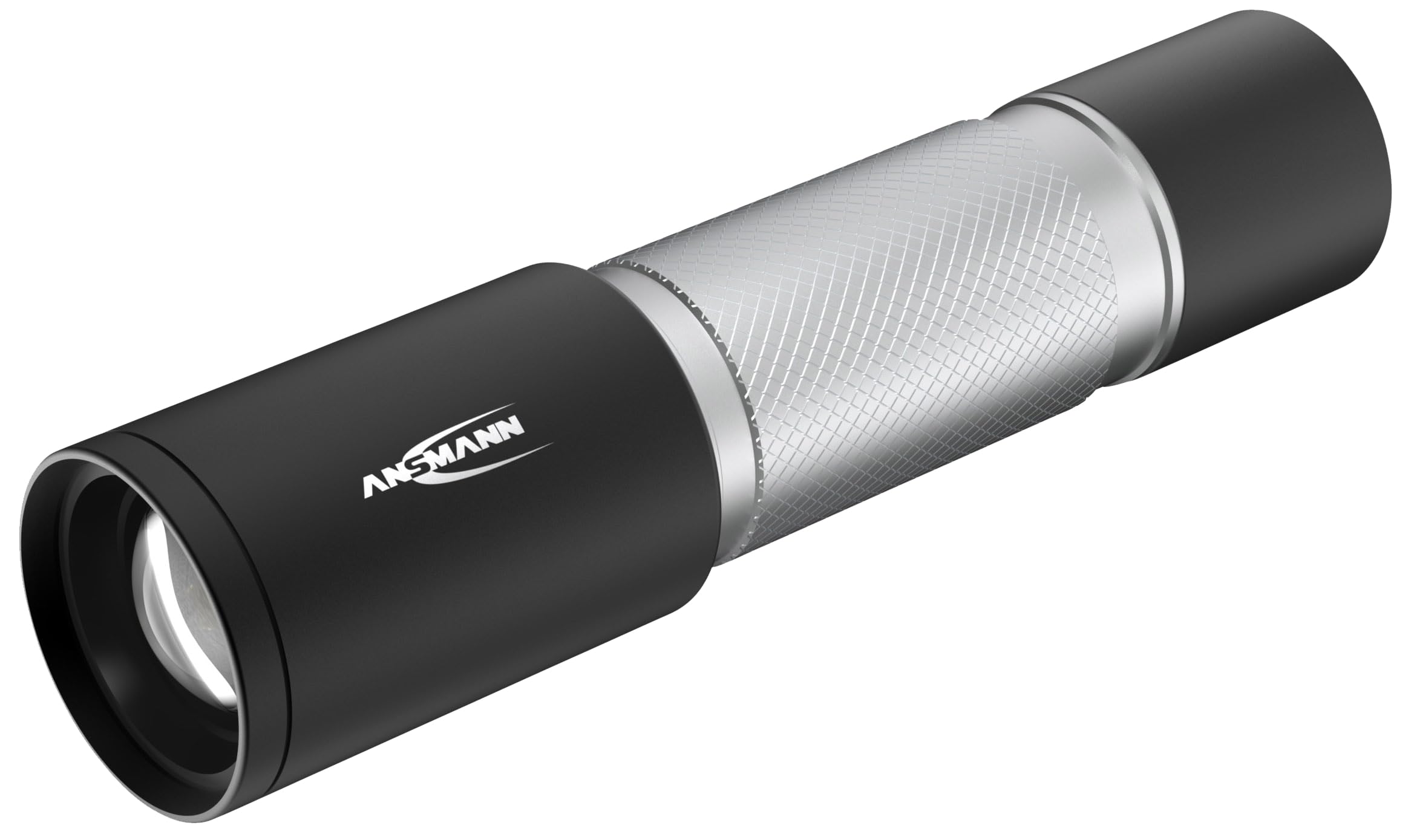 ANSMANN Daily Use 270B Zoom LED Torch - 275 Lumen, Adjustable Beam Focus, Water Resistant, Ideal for Home, Garage, Car, Workshop, Camping - Includes AAA Batteries, Silver