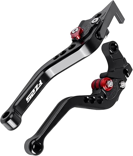 Palancas Manillar Manetas de embrague de freno de motocicleta Accesorios Manijas Palancas para Yamaha FZ 25 FZ25 FZ-25 2017-2020 (Color corto-negro)