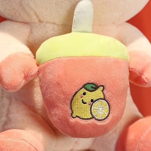 Miniatura 6 de Juguete de peluche Kawaii lindo de cerdo de jugo de peluche de cerdo de dibujos animados, almohada de felpa blanda cómoda para abrazar, juguetes de