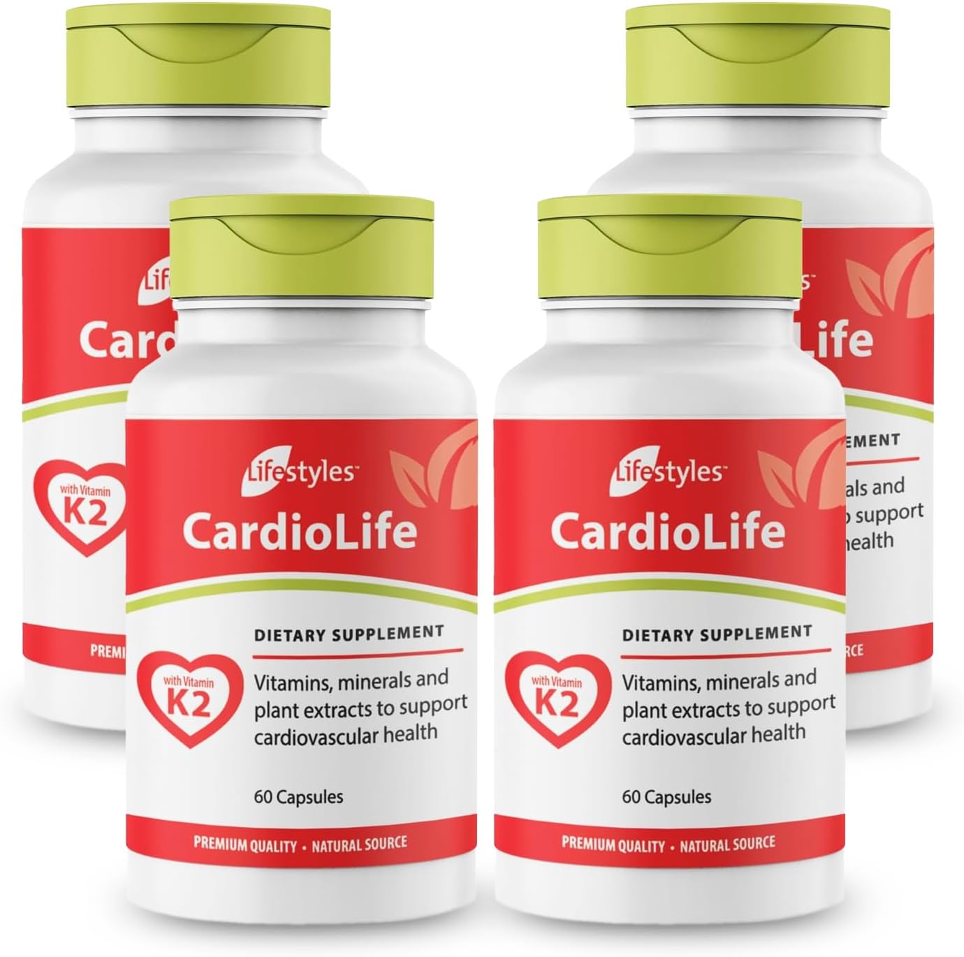 Intra Lifestyles CardioLife Supplement - Herbal Heart Health Support with Vitamin K2 (MK7), Folic Acid, Beetroot, Cayenne Extract & More – Made in Canada – 60 Capsules (1)