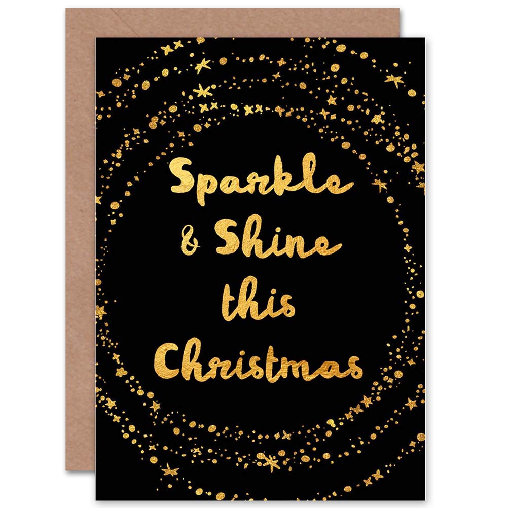 Wee Blue Coo CARD CHRISTMAS XMAS SPARKLE SHINE STARS