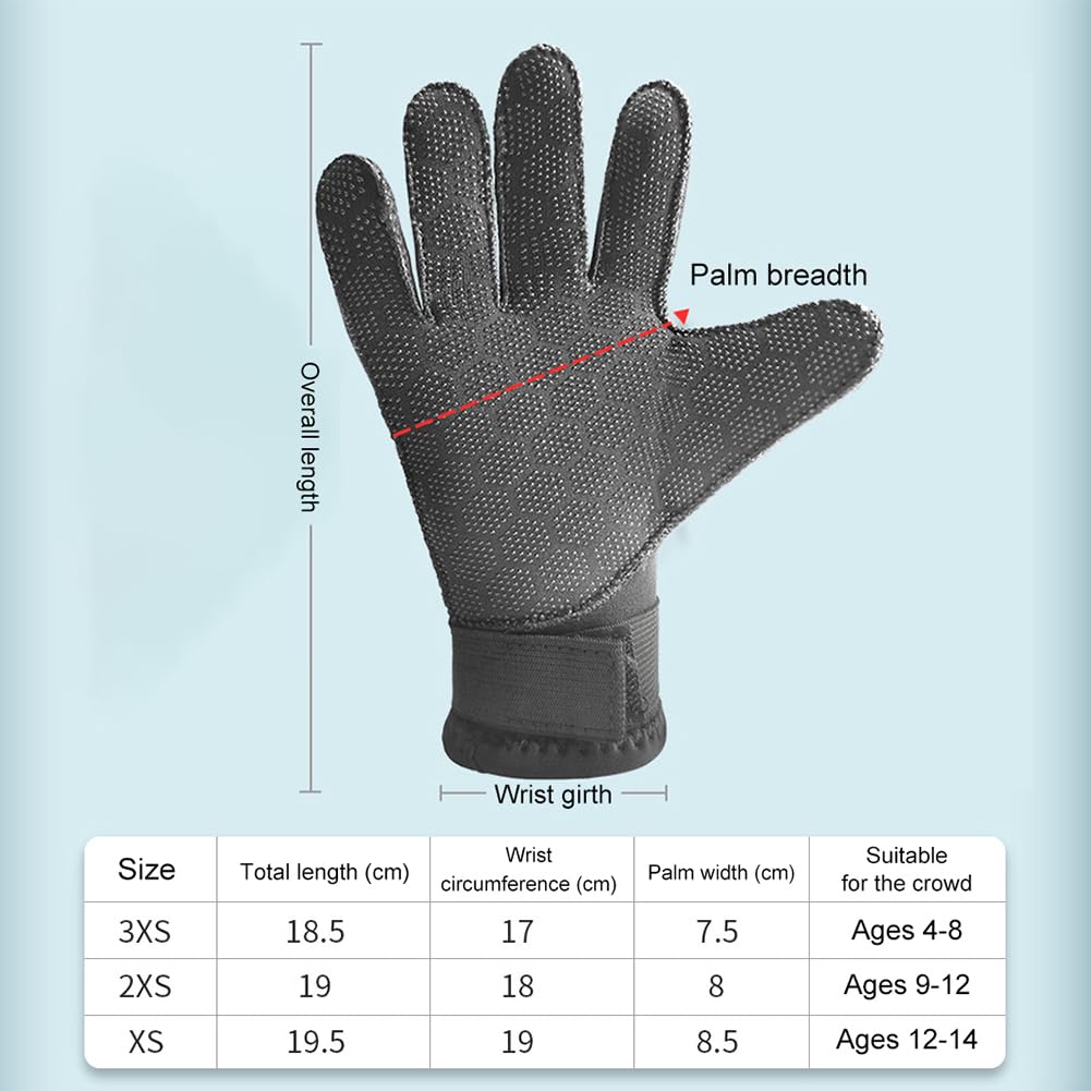 Guanti da immersione in neoprene 3 mm per bambini (XS)