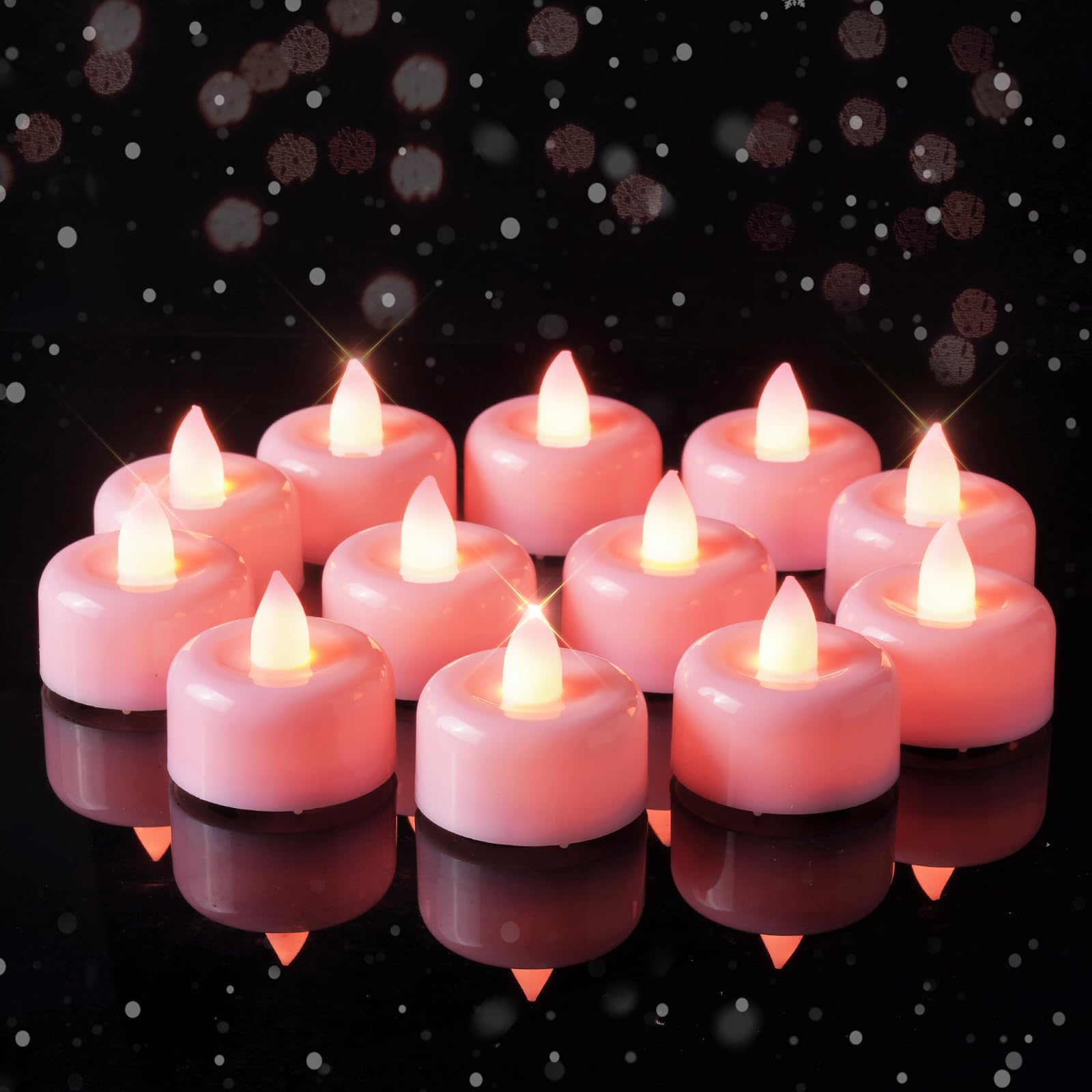 Amazon.com: Amagic 12 Pack Pink Flameless LED Tea Lights Candles