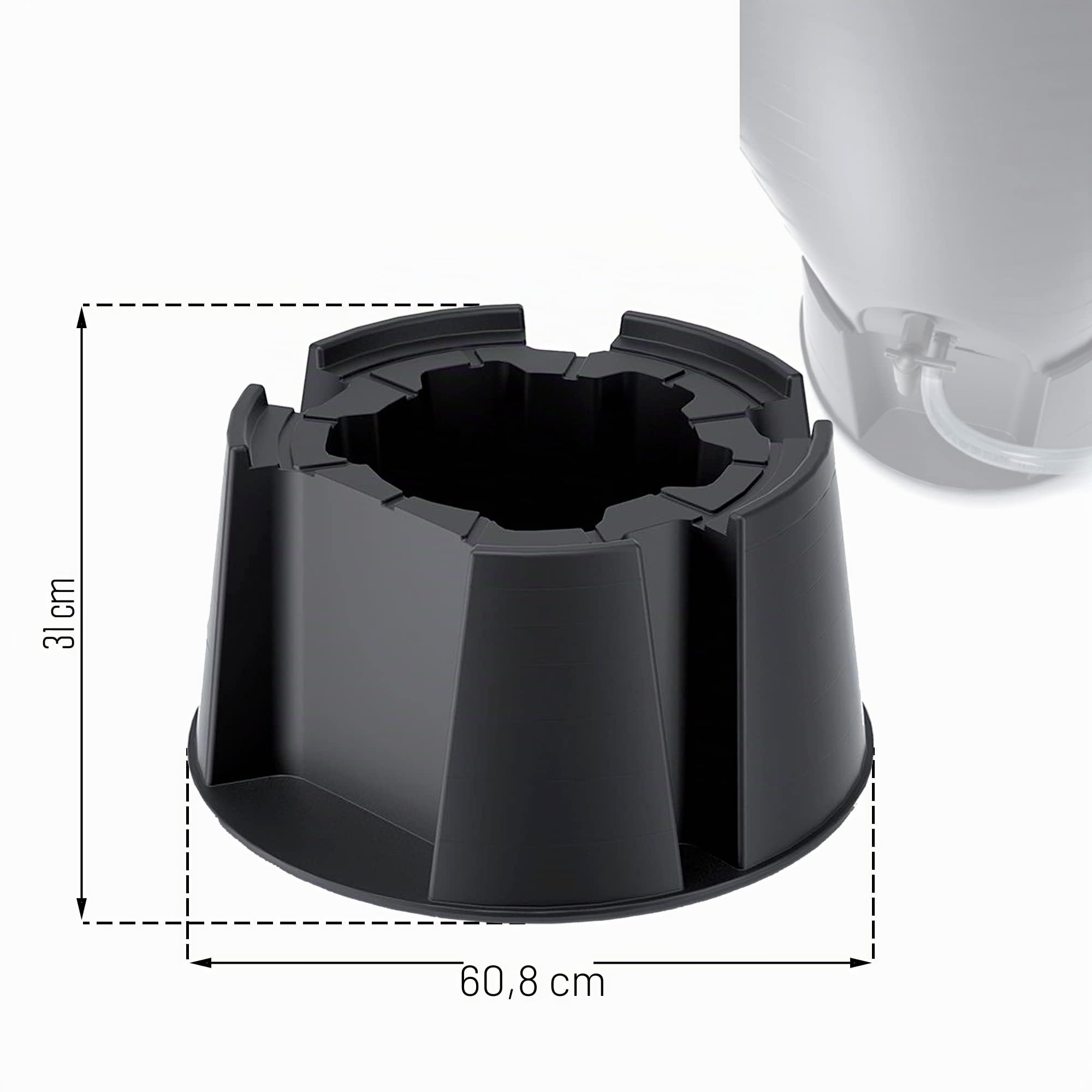 Base pour tonneaux de pluie BASECAN 2 , dimensions (mm) 608x608x310, couleur Anthracite