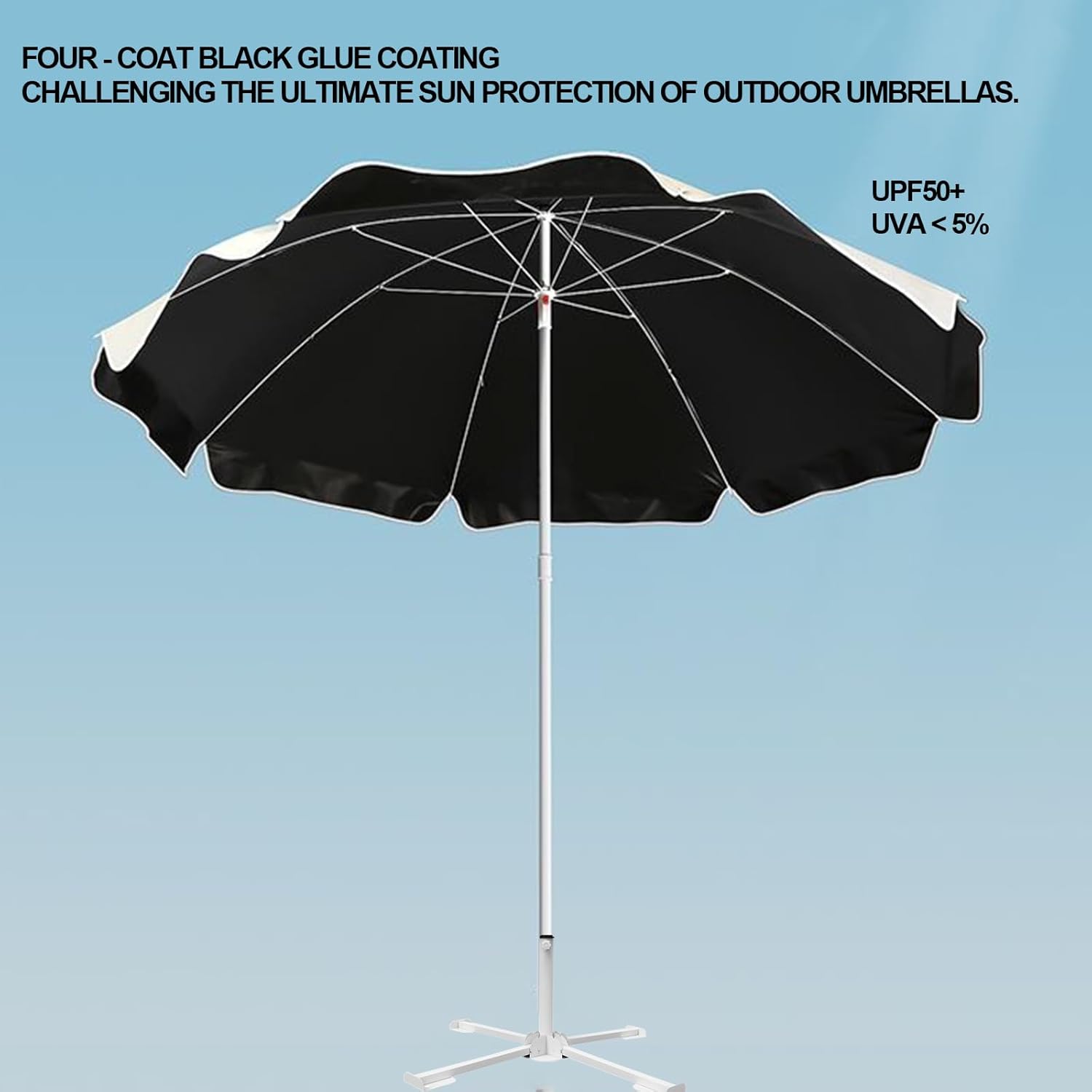 MILIMOLI 5FT Portable Beach Umbrella with UPF50+ UV Protection & Carry Bag - Seaside Sun Shelter for Beach, Patio, Yard, Pool, Camping & Court Matches