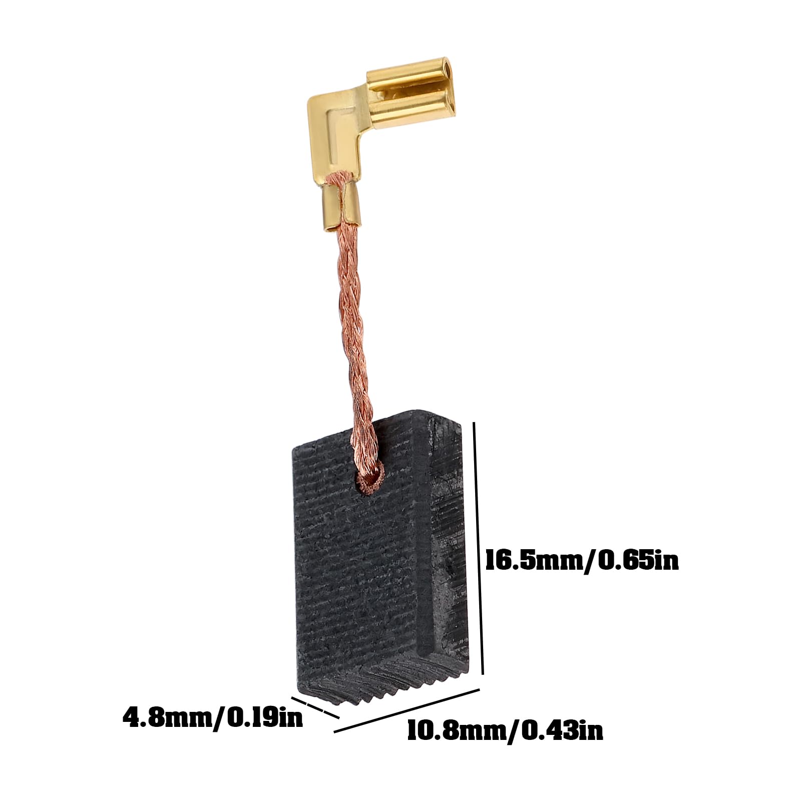 Lot de 4 balais de charbon pour meuleuse d'angle Makita 9565 4,8 x 10,8 x 16,5 mm