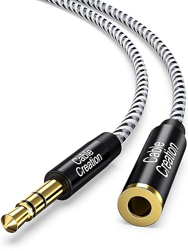 CableCreation 3.5mm Headphone Extension Cable 20FT/6m, 3.5mm Male to Female Stereo Audio Cable Adapter with Gold Plated Connector for Headphones, Laptops, Phones, iPads, Mac mini, Home/Car Stereos - 20 FT - 1