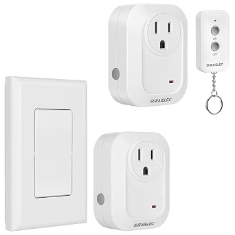 SURAIELEC Wireless Wall Switch and Hand Hold Remote Control Outlet