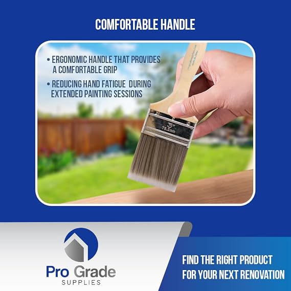 Pro Grade - Paint Brushes - 2Ea 3 Flat Brushes