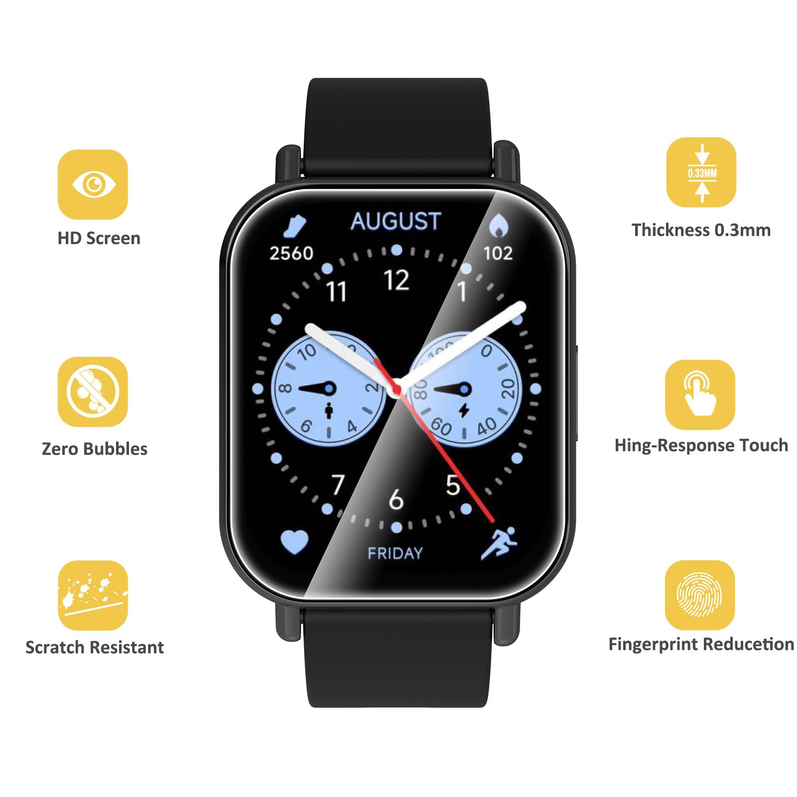 Folia ochronna kompatybilna z Xiaomi Redmi Watch 5 Lite, 6 sztuk, hydrożelowa folia ochronna na wyświetlacz kompatybilna z Xiaomi Redmi Watch 5 Lite, ultracienka folia chroniąca przed zarysowaniami