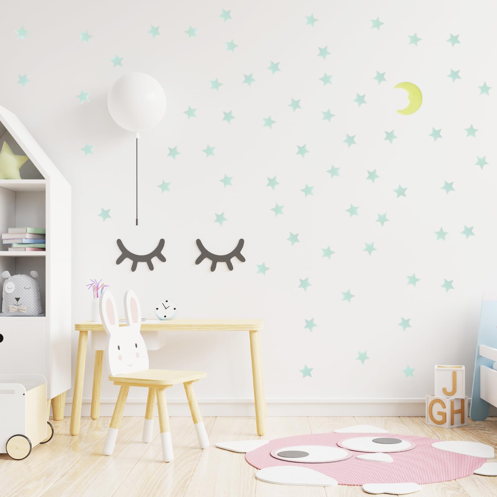 SiumPklay Glow in The Dark Stars for Ceiling, 205PCS Star Stickers with Moon - Image 3