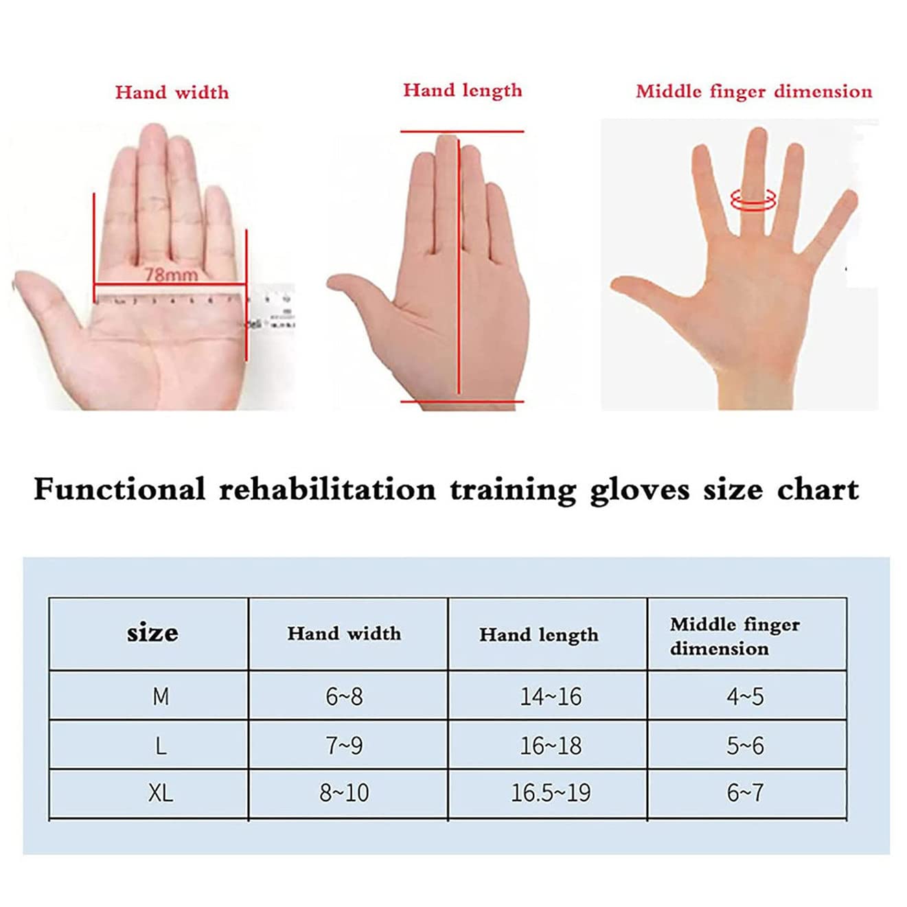 Rękota rehabilitacyjna rękawiczka, urządzenie treningowe na nadgarstek, udarem Hemiplegia Trening Fifle Training Fifleoterapy, wyprostowanie palcami,left-XL