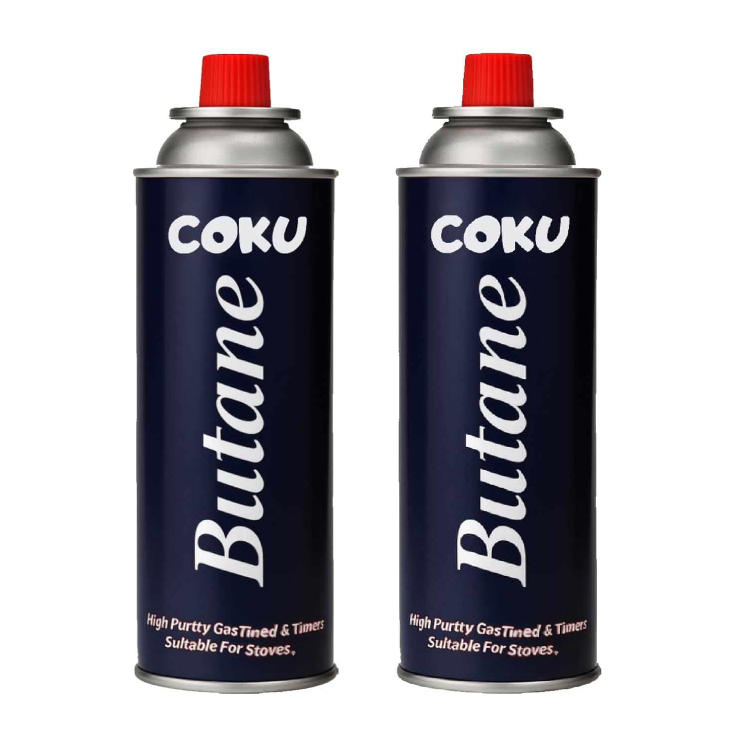 Coku 250G Butane Gas Can for Camping Stove -High Pressure Flame Portable liquefied Refill Canister Welding Fuel Gas Torch Lighter (Pack of 2)