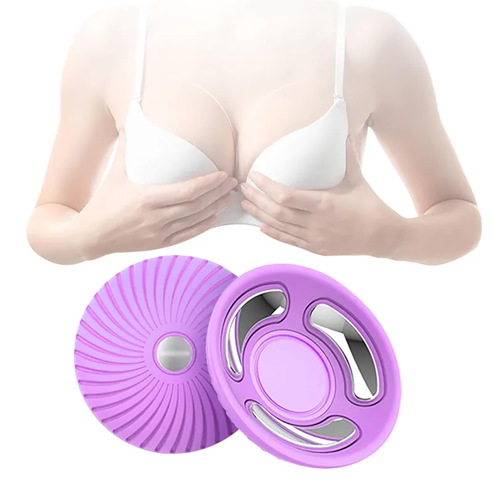 Binskj Purple Electric Breast Chest Massager, Vibration Bust Lift Enhancer Machine, 15 Gears Constant Temperature Hot Compress &15 Minutes Timer For Breast Growth And Prevent The Chest Sagging