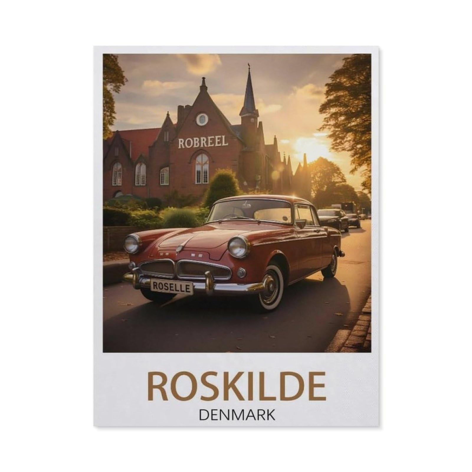 Jigsaw Puzzle 1000 Pieces，Roskilde Denmark sunset，Wood Children Toys Decompression Game（75x50cm）-AW36
