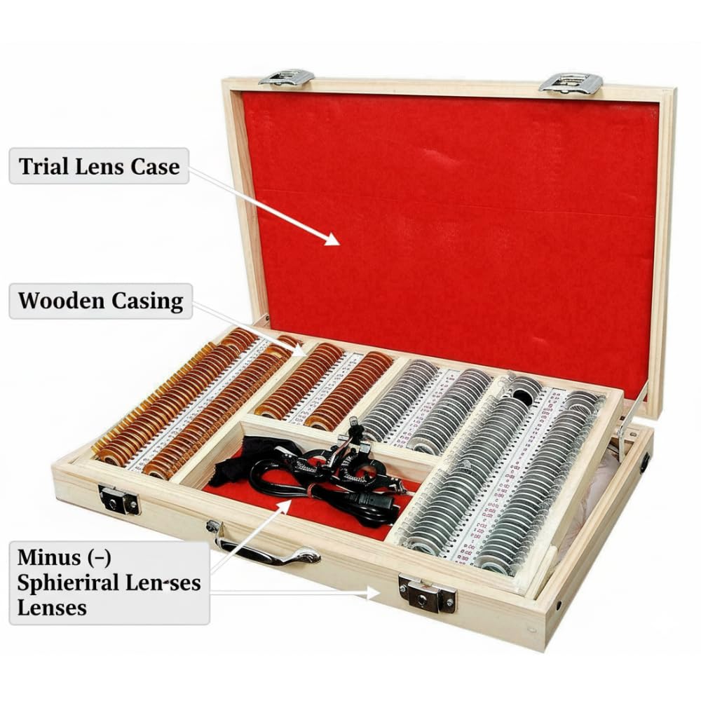 Ajanta Export Trial Lens Set 225 Pieces Refraction Box | Metal Rim