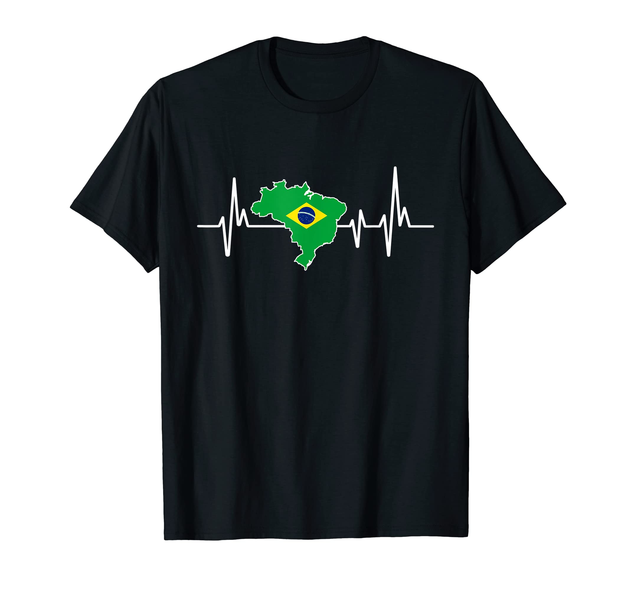 Brazil Heartbeat Design Brazilian Flag GiftsHeartbeat Design Brazilian Flag Brazil T-Shirt