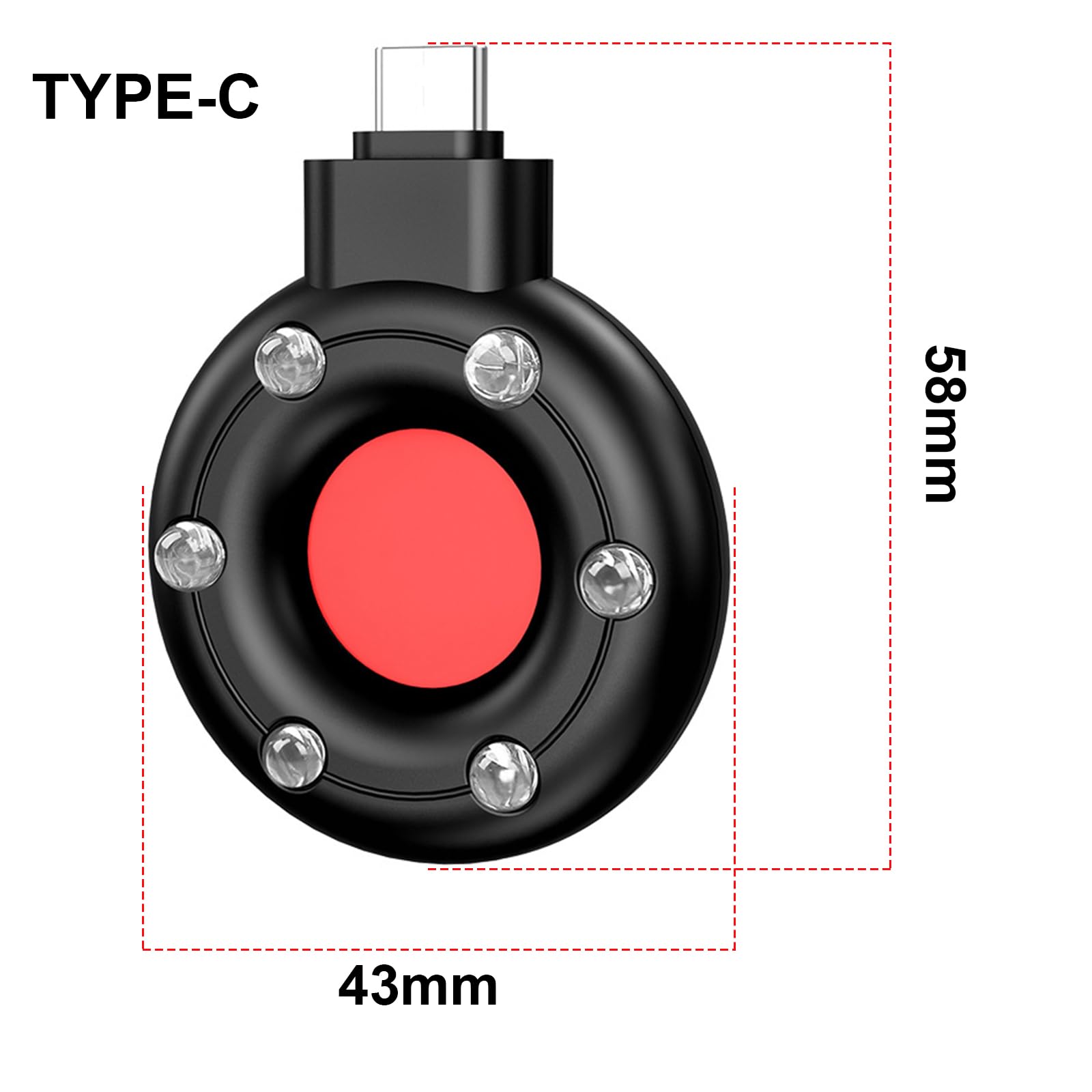 S300 Cameradetector – Vind Verborgen Camera’s Snel En Simpel, Ideaal Voor Hotel, Kantoor Of Reis (Type-C)