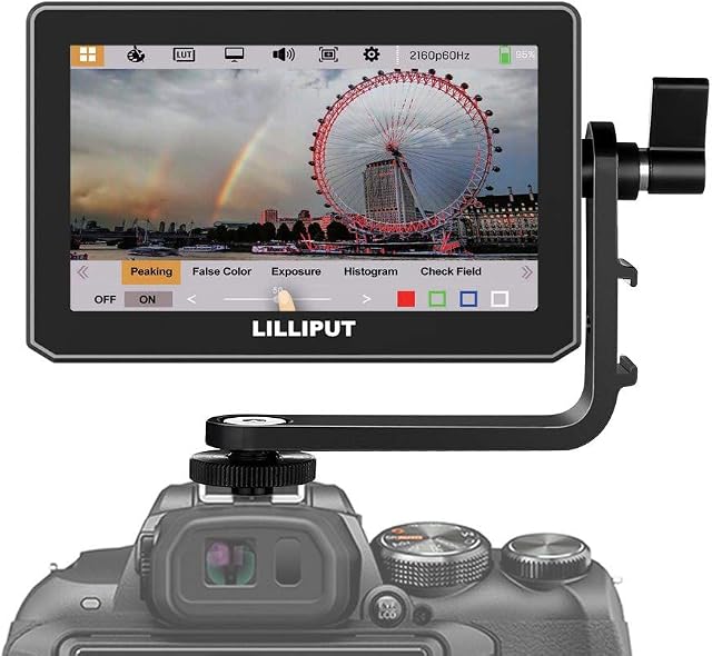 Lilliput T5 5 Inch Touch Screen IPS Full HD 1920x1200 4K HDMI 60Hz On-camera Video Field Monitor For BMPCC DSLR Camera(T5 5 inch HDMI)