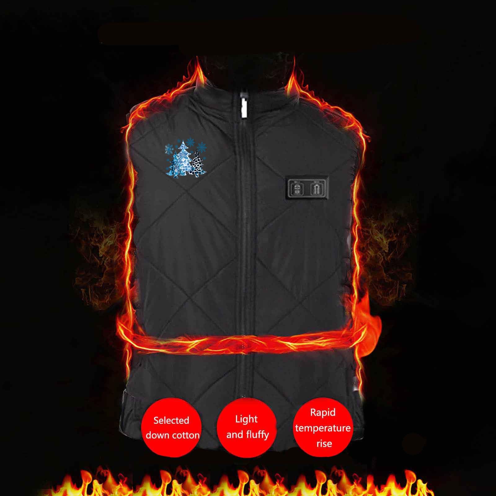 Gilet Chauffant pour Enfants Veste Chauffante Electrique Garçons Filles USB avec 13 Zones de Chauffage Blouson Chauffant Enfant Veste Chauffante Doudoune imprimé Vêtements Chauffants Lavable