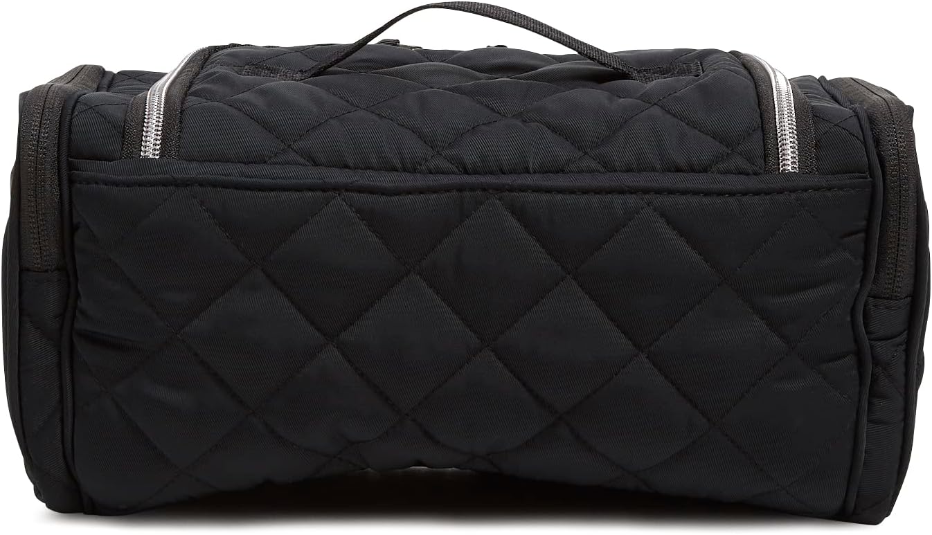 Vera Bradley Women's Performance Twill Large Travel Cosmetic Makeup Organizer Bag, Black, One Size