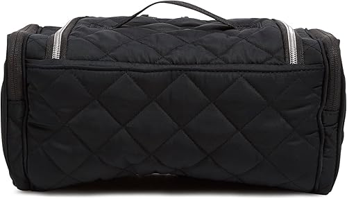 Miniatura 2 de Vera Bradley Bolsa organizadora de maquillaje cosmético de viaje grande de sarga para mujer, Negro -