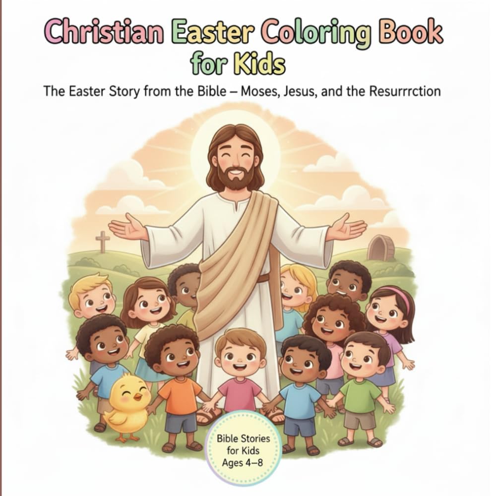 Christian Easter Coloring Book for Kids: The Easter Story from the Bible — Moses, Jesus, and the Resurrection | Ages 4–8