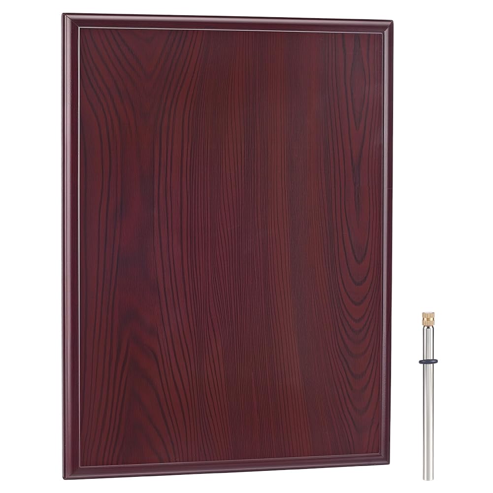 BENECREAT Placa de madera en blanco, 400 x 300 x 15 mm, placa de exhibición profesional terminada con varilla para grabar y hacer trofeos