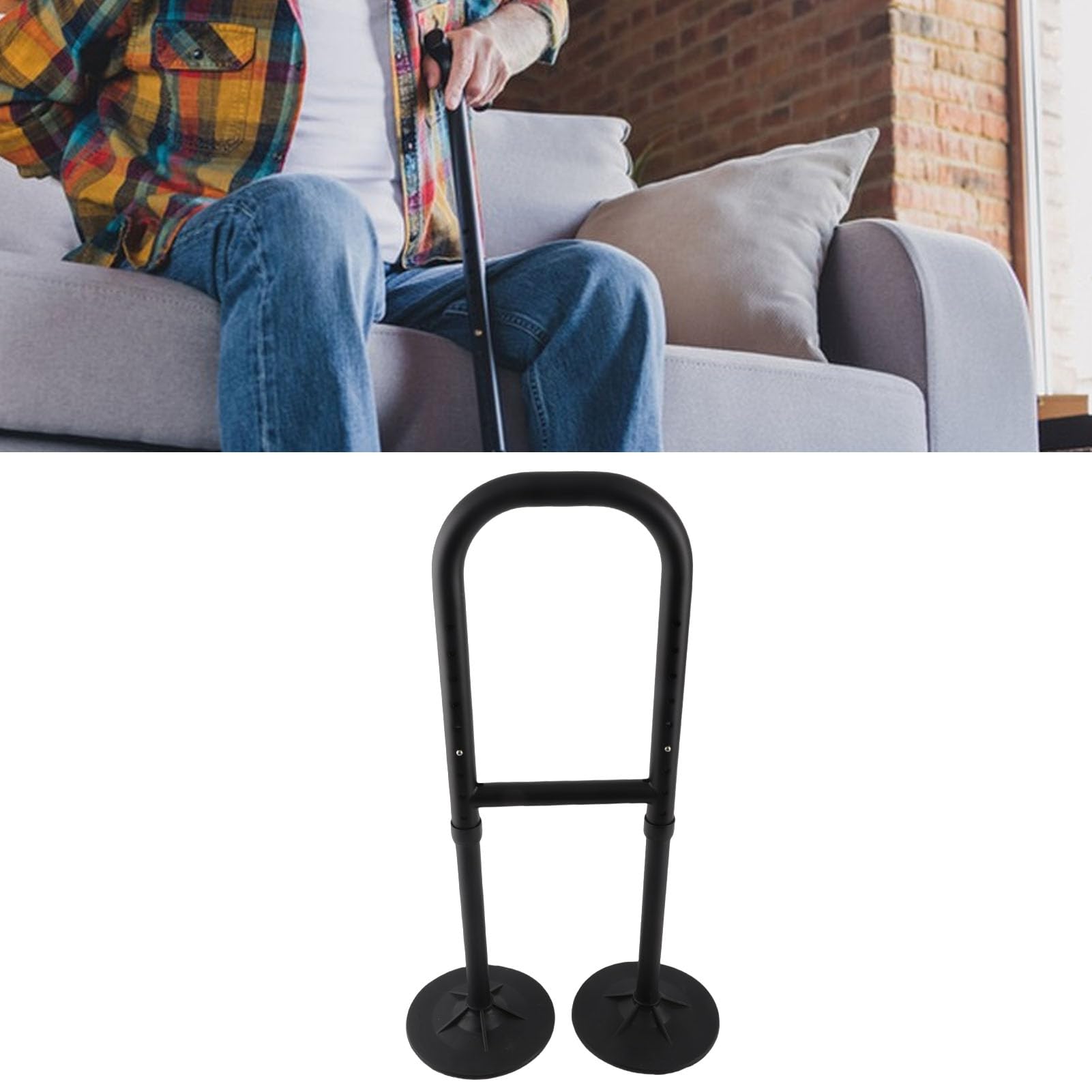 Annadue Strumento di Ausilio per la mobilità con Base Doppia per Alzarsi in Piedi, Altezza Regolabile per Alzarsi Dal Pavimento, Dispositivo di Assistenza Alla Posizione in Piedi per Anziani Disabili,