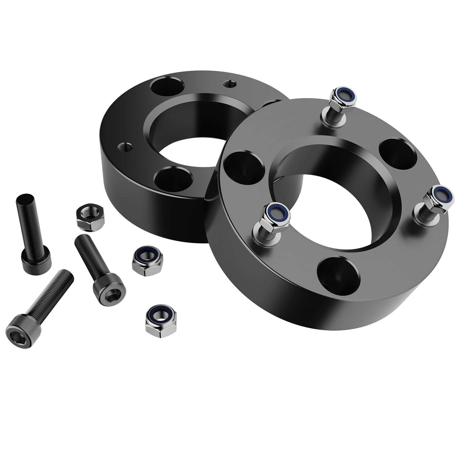 F150 2.5in Leveling Lift Kit, 2.5" Front Suspension Lift Kit Forged Strut Spacers for 2004-2024 Ford F150 2WD 4WD, Expedition, Mark LT, 6061-T6 Aluminum Level Kits CNC Machine Black Anodized