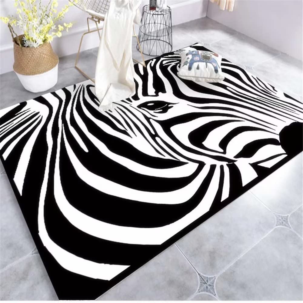 Moquette chambre ado fille et tapis de salon design zèbre 140x200