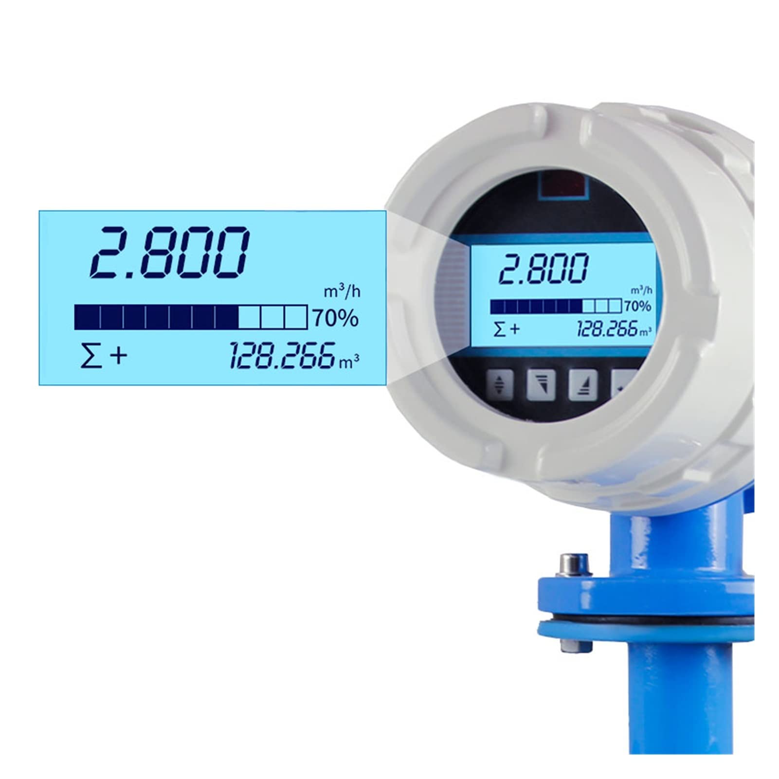 Medidor de caudal de agua, Precisión del medidor de flujo de agua 1.0% Líquido digital Medero de flujo electromagnético for aguas residuales de aguas residuales Agua de mar(DN50)