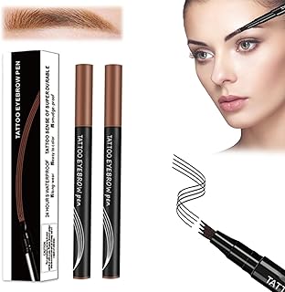 Roterale Eyebrow Pen, Roterale Brow Pen, 4 Tip Microblade Brow Pen,Long-Lasting Microblading Effect Pen,Microblade Eyebrow Pen,Waterproof Brow Pencil with Micro-Fork Tip,Tattoo Eyebrows (2Pcs Coffce)