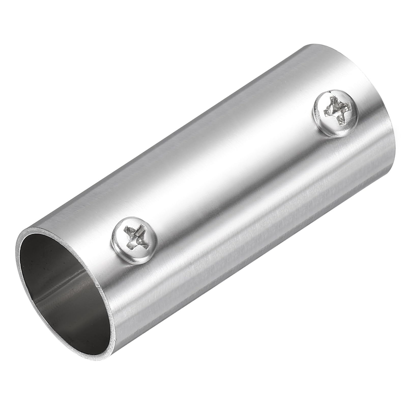 sourcing map 2-Way Straight Pipe Fitting, Fit 22mm OD Pipe Stainless Steel Structural Joint Pipe Connector Chain Link Fence Clamp for Fence Railing Handrail DIY, 60mm Length