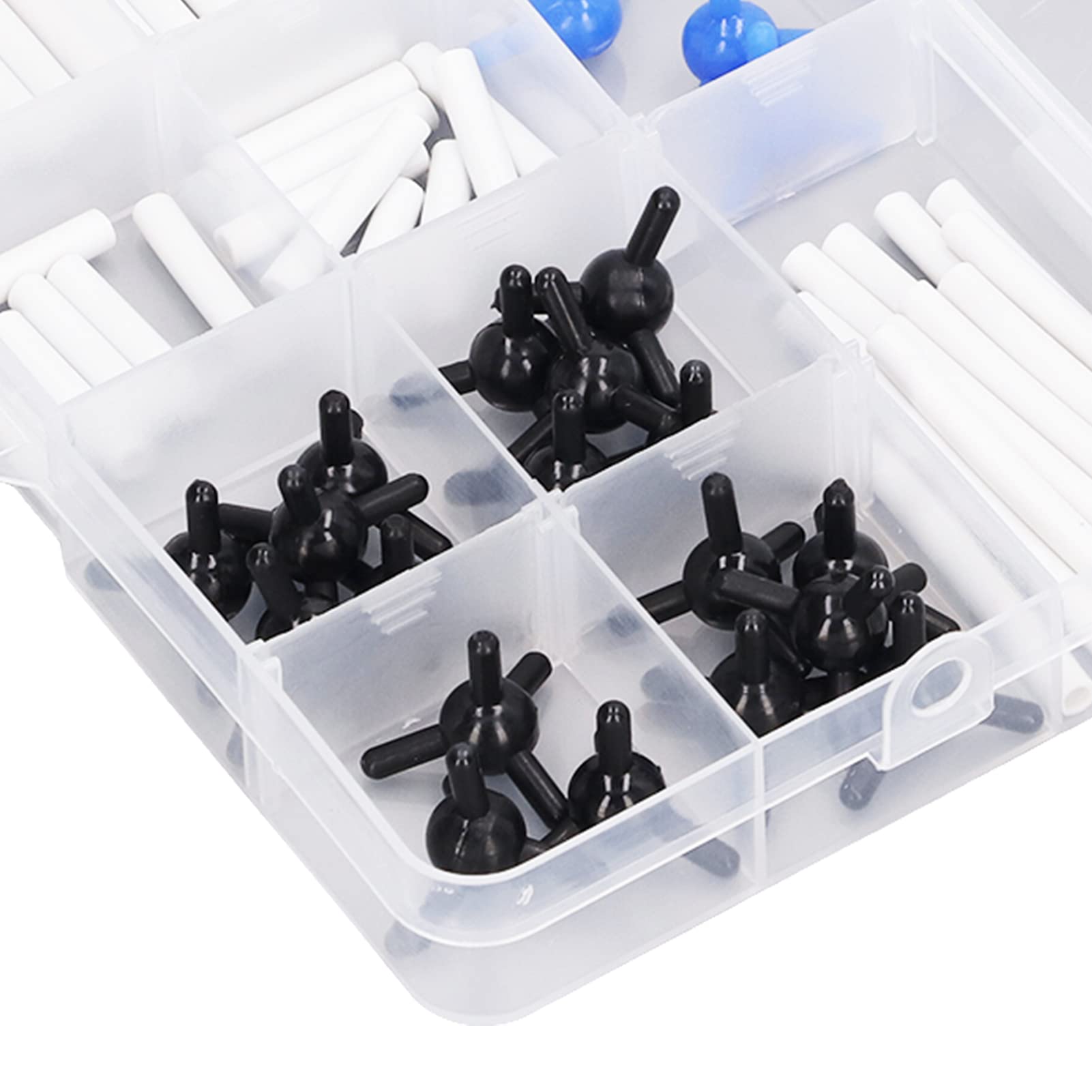 Molekularer Modellbausatz, Farbenfrohes 3D-Chemie-Lehrstrukturset mit Aufbewahrungsbox für Schüler und Lehrer