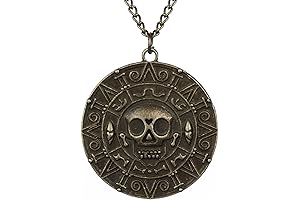 Pirates of the Caribbean Skull Aztec Coin Necklace - Cursed Jewelry